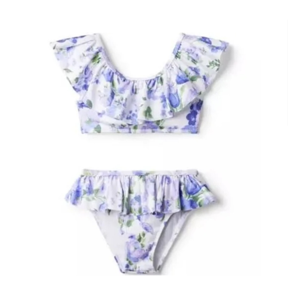 Janie and Jack 3T FLORAL RUFFLE 2-PIECE SWIMSUIT bikini